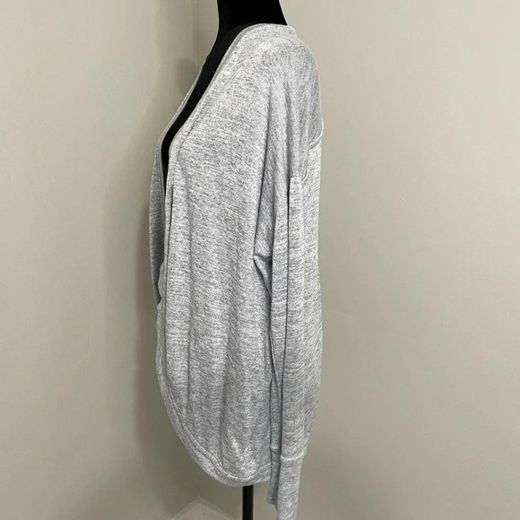 Athleta Light Heathered Gray Drape Pose Wrap Cardigan - Picture 4 of 11